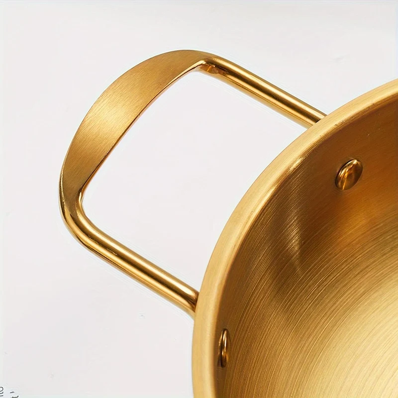 1 Stück goldener Ramen-Topf aus Edelstahl, Hot Pot, Suppentopf, Kochgeschirr für Flusskrebse und Meeresfrüchte, Küchengeschirr, Restaurantbedarf