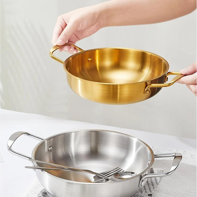 1 Stück goldener Ramen-Topf aus Edelstahl, Hot Pot, Suppentopf, Kochgeschirr für Flusskrebse und Meeresfrüchte, Küchengeschirr, Restaurantbedarf