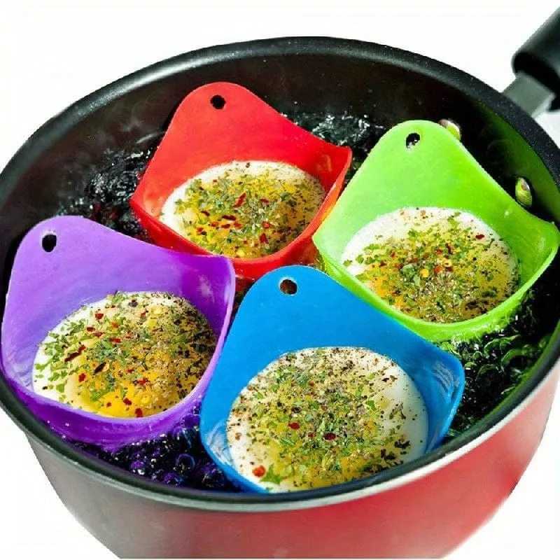 4-teilige Silikonform zum Wildern von Eiern, Form für Eiscreme, Pudding, Seifenkuchen, Dampfform für Eier, für Zuhause, Küche, Restaurant, Küchenhelfer, Küchenzubehör