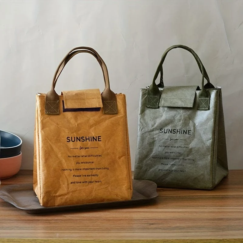 1 stück Papier Bento Tasche Wasserdicht Und Öldicht Isolierung Tasche Lunchbox Tasche Handtasche Büro Arbeiter Lunchbox Tasche