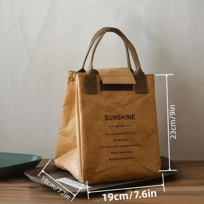 1 stück Papier Bento Tasche Wasserdicht Und Öldicht Isolierung Tasche Lunchbox Tasche Handtasche Büro Arbeiter Lunchbox Tasche