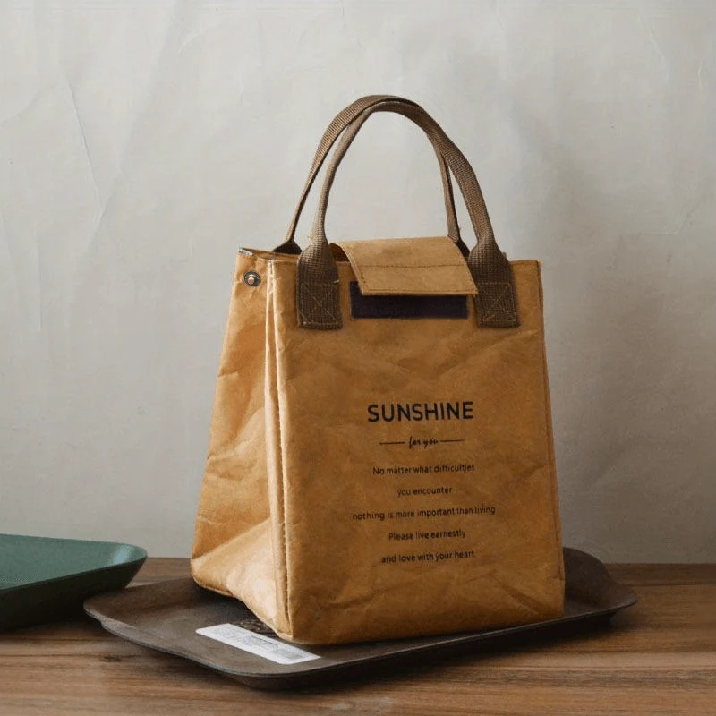 1 stück Papier Bento Tasche Wasserdicht Und Öldicht Isolierung Tasche Lunchbox Tasche Handtasche Büro Arbeiter Lunchbox Tasche