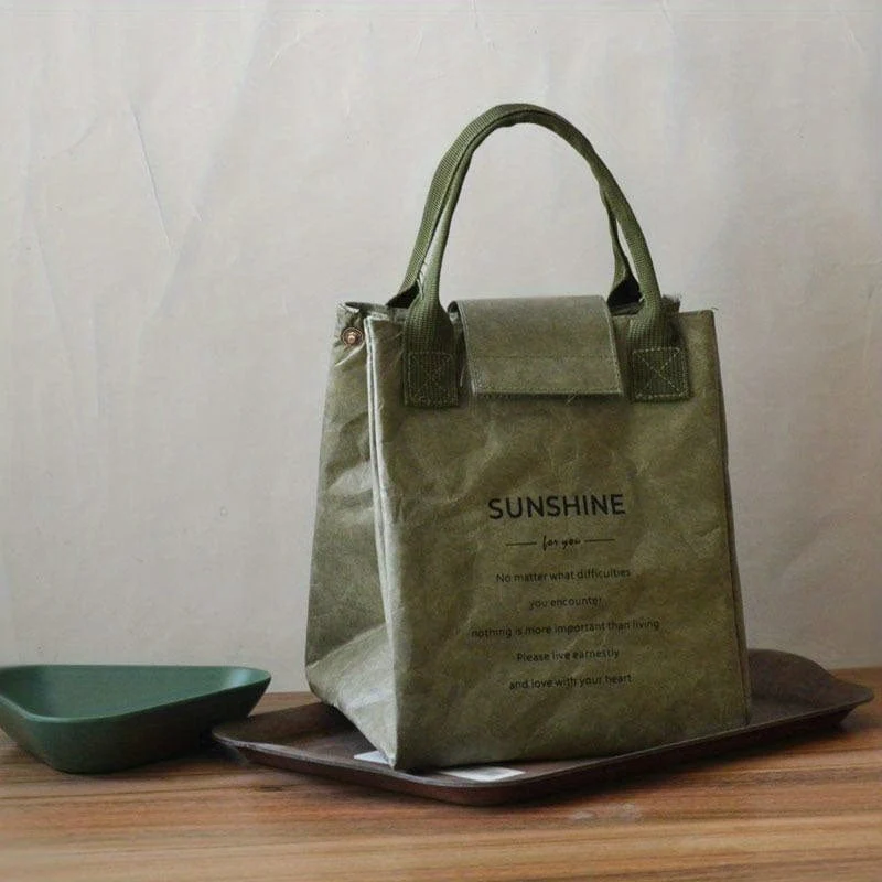 1 stück Papier Bento Tasche Wasserdicht Und Öldicht Isolierung Tasche Lunchbox Tasche Handtasche Büro Arbeiter Lunchbox Tasche