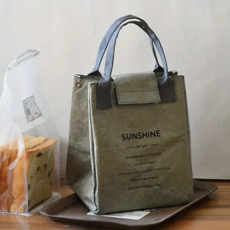 1 stück Papier Bento Tasche Wasserdicht Und Öldicht Isolierung Tasche Lunchbox Tasche Handtasche Büro Arbeiter Lunchbox Tasche