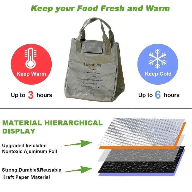 1 stück Papier Bento Tasche Wasserdicht Und Öldicht Isolierung Tasche Lunchbox Tasche Handtasche Büro Arbeiter Lunchbox Tasche