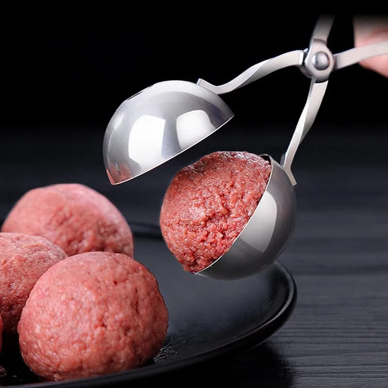 1 Stück, Fleischballausstecher, Fleischbällchenformer aus Edelstahl, Fleischballausstecher-Zange, Cake Pop, Eiszange, Keksteig-Schaufel, Küchenhelfer, Küchenutensilien, Küchenzubehör, Küchenartikel für Zuhause