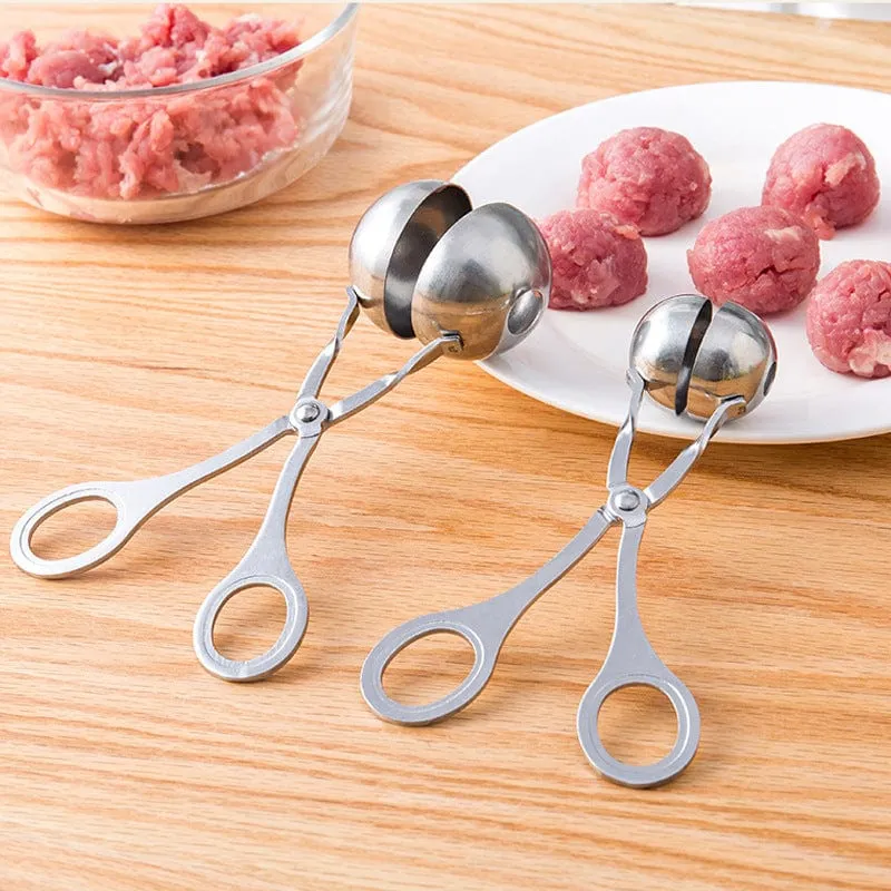 1 Stück, Fleischballausstecher, Fleischbällchenformer aus Edelstahl, Fleischballausstecher-Zange, Cake Pop, Eiszange, Keksteig-Schaufel, Küchenhelfer, Küchenutensilien, Küchenzubehör, Küchenartikel für Zuhause