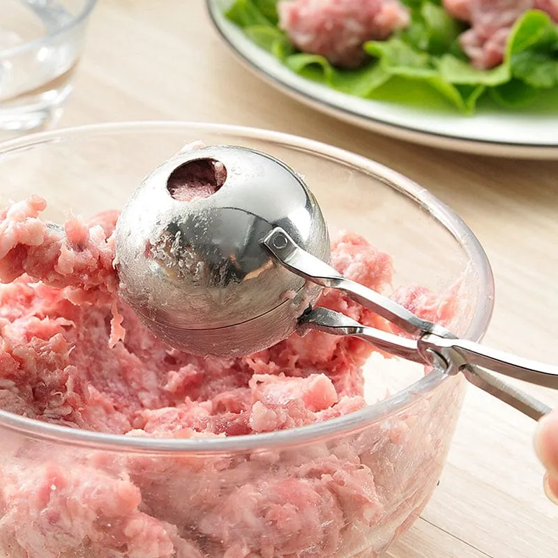 1 Stück, Fleischballausstecher, Fleischbällchenformer aus Edelstahl, Fleischballausstecher-Zange, Cake Pop, Eiszange, Keksteig-Schaufel, Küchenhelfer, Küchenutensilien, Küchenzubehör, Küchenartikel für Zuhause