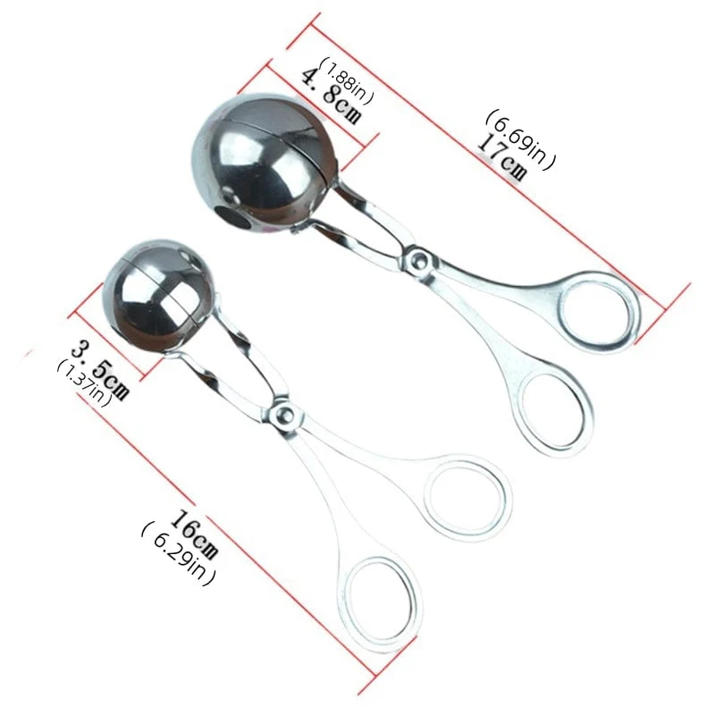1 Stück, Fleischballausstecher, Fleischbällchenformer aus Edelstahl, Fleischballausstecher-Zange, Cake Pop, Eiszange, Keksteig-Schaufel, Küchenhelfer, Küchenutensilien, Küchenzubehör, Küchenartikel für Zuhause