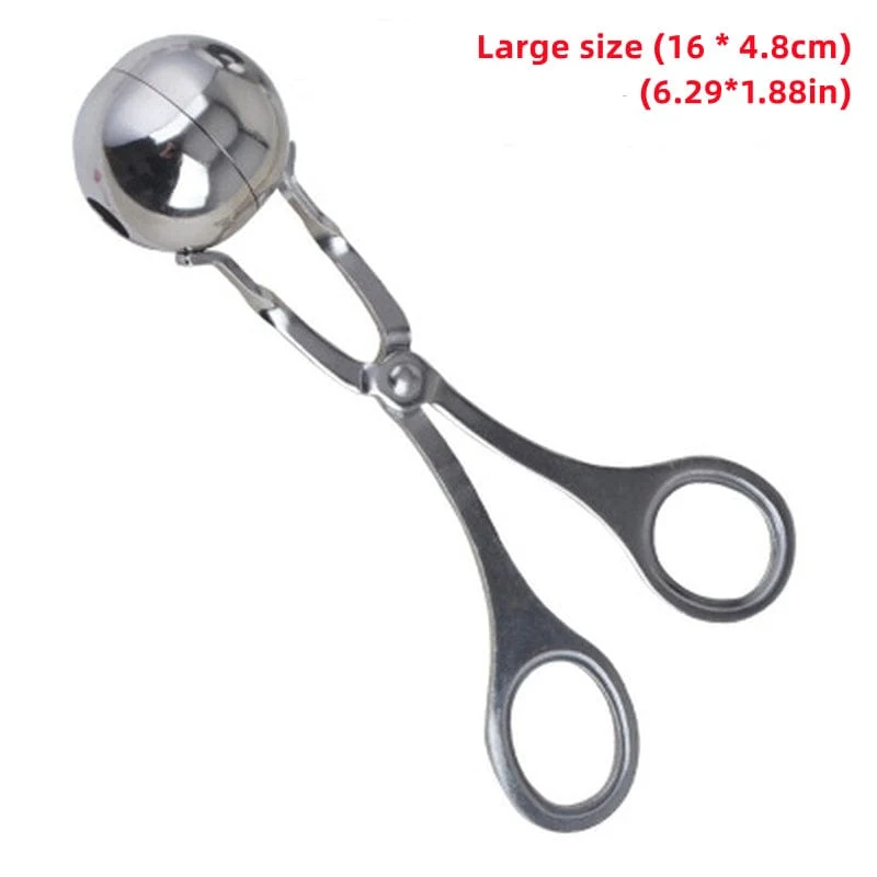 1 Stück, Fleischballausstecher, Fleischbällchenformer aus Edelstahl, Fleischballausstecher-Zange, Cake Pop, Eiszange, Keksteig-Schaufel, Küchenhelfer, Küchenutensilien, Küchenzubehör, Küchenartikel für Zuhause