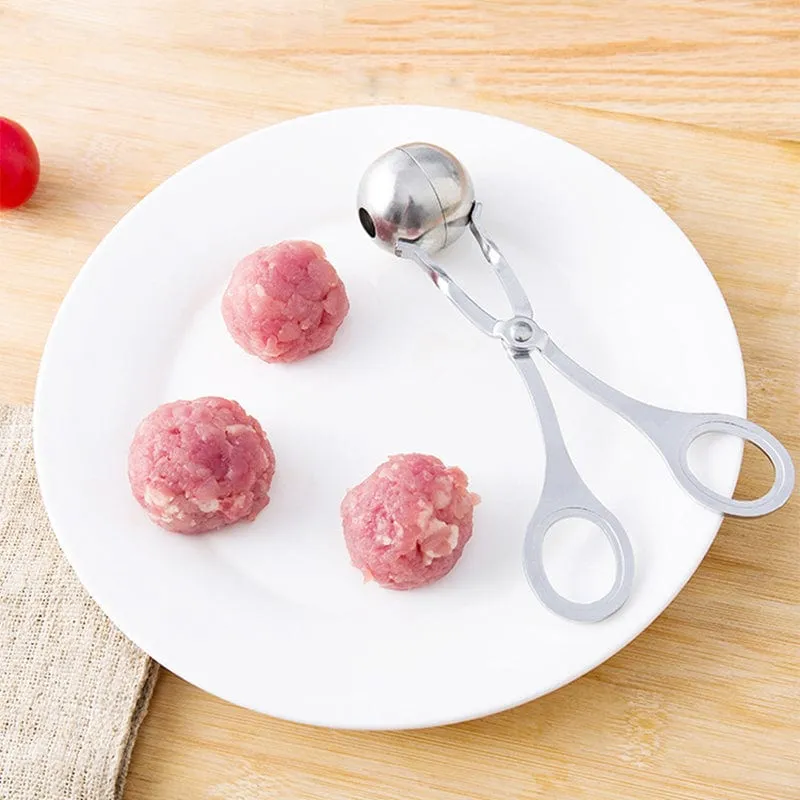 1 Stück, Fleischballausstecher, Fleischbällchenformer aus Edelstahl, Fleischballausstecher-Zange, Cake Pop, Eiszange, Keksteig-Schaufel, Küchenhelfer, Küchenutensilien, Küchenzubehör, Küchenartikel für Zuhause