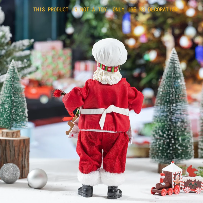 1 Stück Weihnachts-Weihnachtsmann-Figuren-Dekoration, mehrfarbige Weihnachts-Koch-Weihnachtsmann-Figuren, Puppen-Zubehör, Ornament, Geschenk, Weihnachtsmann, stehende Statue, Heim-Weihnachtsdekoration, Weihnachtsdekoration, Weihnachtsdekoration,