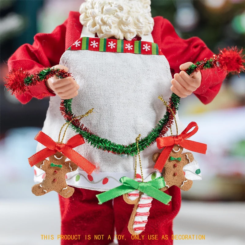 1 Stück Weihnachts-Weihnachtsmann-Figuren-Dekoration, mehrfarbige Weihnachts-Koch-Weihnachtsmann-Figuren, Puppen-Zubehör, Ornament, Geschenk, Weihnachtsmann, stehende Statue, Heim-Weihnachtsdekoration, Weihnachtsdekoration, Weihnachtsdekoration,