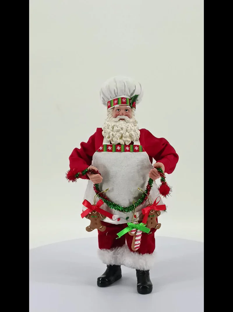 1 Stück Weihnachts-Weihnachtsmann-Figuren-Dekoration, mehrfarbige Weihnachts-Koch-Weihnachtsmann-Figuren, Puppen-Zubehör, Ornament, Geschenk, Weihnachtsmann, stehende Statue, Heim-Weihnachtsdekoration, Weihnachtsdekoration, Weihnachtsdekoration,