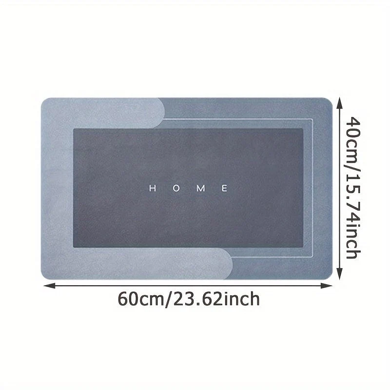 1 Stück Premium-Bodenmatte aus Kieselalgenschlamm für die Küche, super saugfähige Bodenmatte mit rutschfester Unterseite, schnell trocknender großer Teppich für Badezimmer und Wohnzimmer, saugfähige Badematte, Bodenmatte für die Wäsche