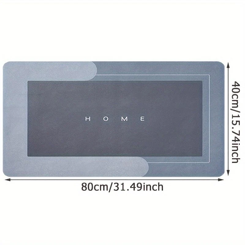 1 Stück Premium-Bodenmatte aus Kieselalgenschlamm für die Küche, super saugfähige Bodenmatte mit rutschfester Unterseite, schnell trocknender großer Teppich für Badezimmer und Wohnzimmer, saugfähige Badematte, Bodenmatte für die Wäsche
