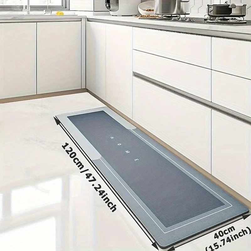 1 Stück Premium-Bodenmatte aus Kieselalgenschlamm für die Küche, super saugfähige Bodenmatte mit rutschfester Unterseite, schnell trocknender großer Teppich für Badezimmer und Wohnzimmer, saugfähige Badematte, Bodenmatte für die Wäsche