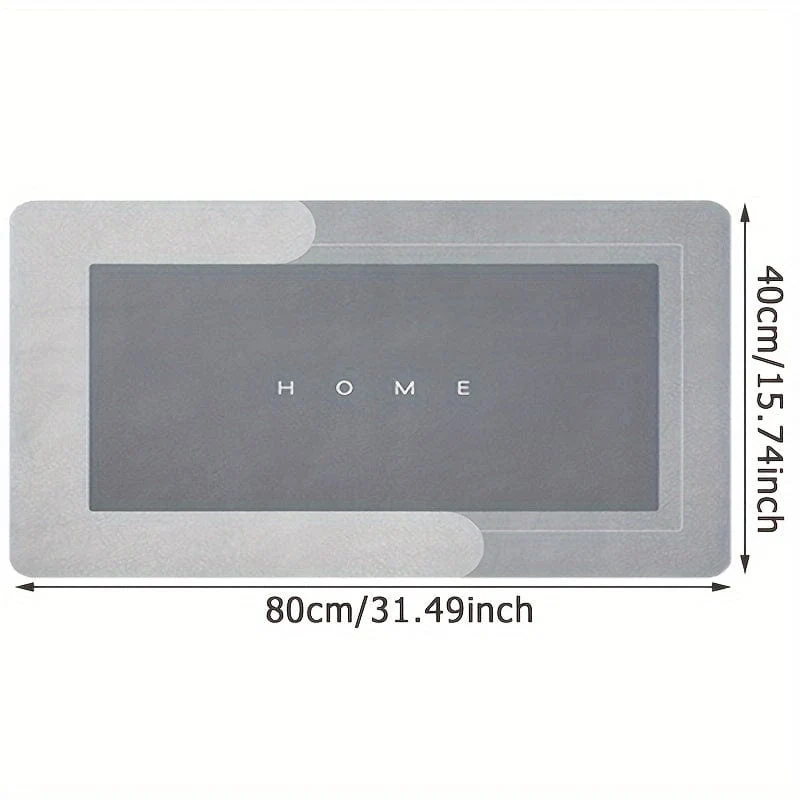 1 Stück Premium-Bodenmatte aus Kieselalgenschlamm für die Küche, super saugfähige Bodenmatte mit rutschfester Unterseite, schnell trocknender großer Teppich für Badezimmer und Wohnzimmer, saugfähige Badematte, Bodenmatte für die Wäsche