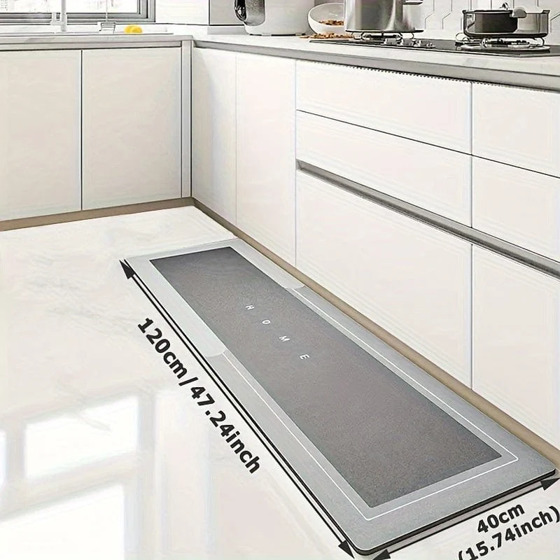 1 Stück Premium-Bodenmatte aus Kieselalgenschlamm für die Küche, super saugfähige Bodenmatte mit rutschfester Unterseite, schnell trocknender großer Teppich für Badezimmer und Wohnzimmer, saugfähige Badematte, Bodenmatte für die Wäsche