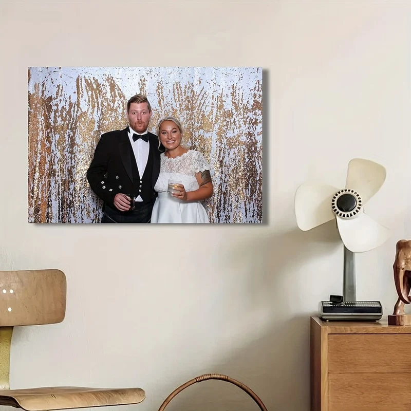 1 Stück, ungerahmter, personalisierter Paar-Foto-Leinwanddruck, individuelles Familienposter, individuelles Geschenk, Wandkunst für Zuhause, Heimdekoration, 50.04 x 70.1 cm, perfektes Geschenk für den Jahrestag, Geburtstag, Hochzeit, Valentinstag, Heimdekoration