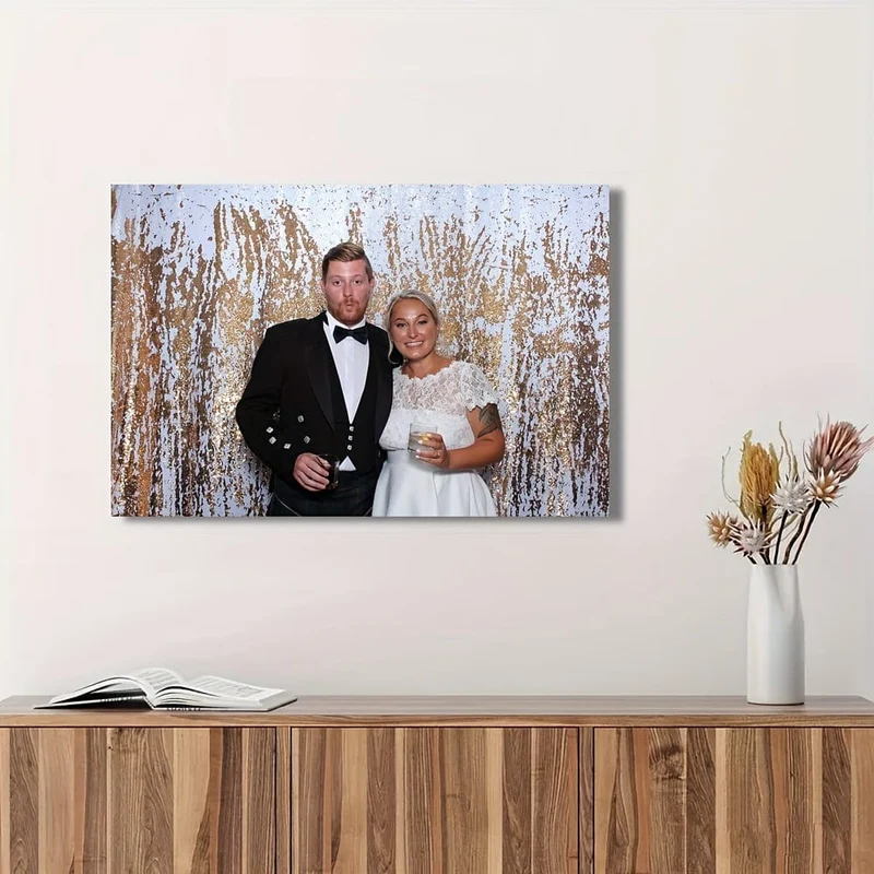 1 Stück, ungerahmter, personalisierter Paar-Foto-Leinwanddruck, individuelles Familienposter, individuelles Geschenk, Wandkunst für Zuhause, Heimdekoration, 50.04 x 70.1 cm, perfektes Geschenk für den Jahrestag, Geburtstag, Hochzeit, Valentinstag, Heimdekoration