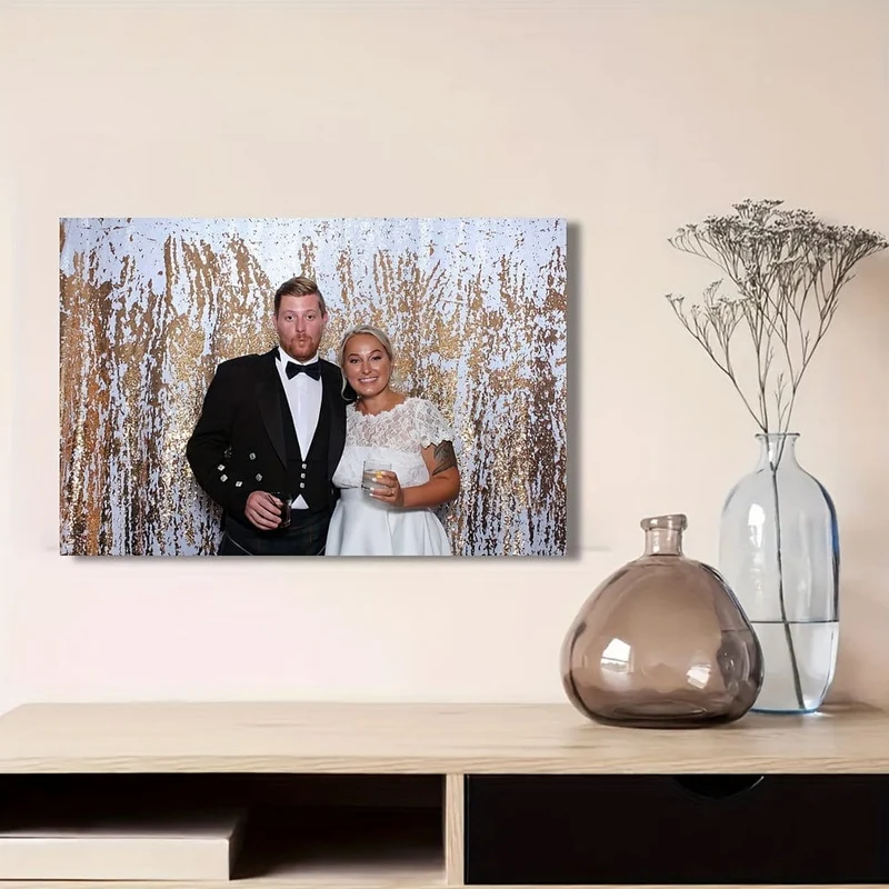 1 Stück, ungerahmter, personalisierter Paar-Foto-Leinwanddruck, individuelles Familienposter, individuelles Geschenk, Wandkunst für Zuhause, Heimdekoration, 50.04 x 70.1 cm, perfektes Geschenk für den Jahrestag, Geburtstag, Hochzeit, Valentinstag, Heimdekoration