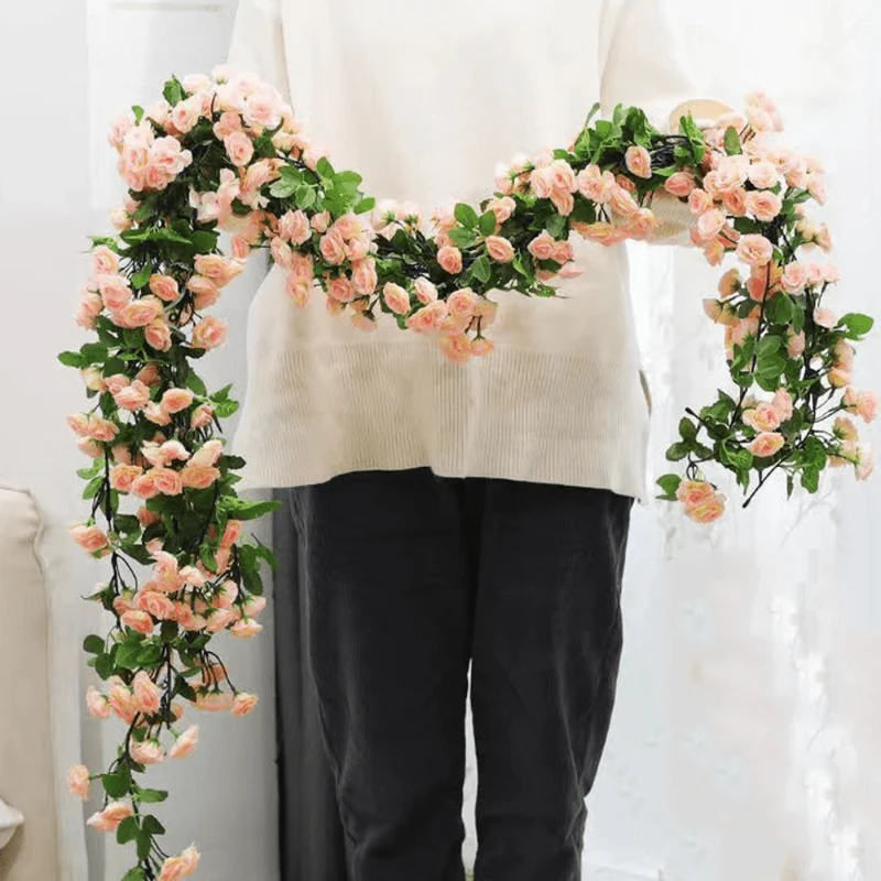 1 Stück, künstliche Blumenranke, 45 Pfingstrosen, Weihnachtsdekoration, Hochzeitsdeko, Kunstblumen, Schlafzimmerdekoration, Wandkranz, botanischer Feiertag, Frühling, Herbst, Gartenbogen, DIY, Kunstpflanzenranken, Muttertagsdekoration