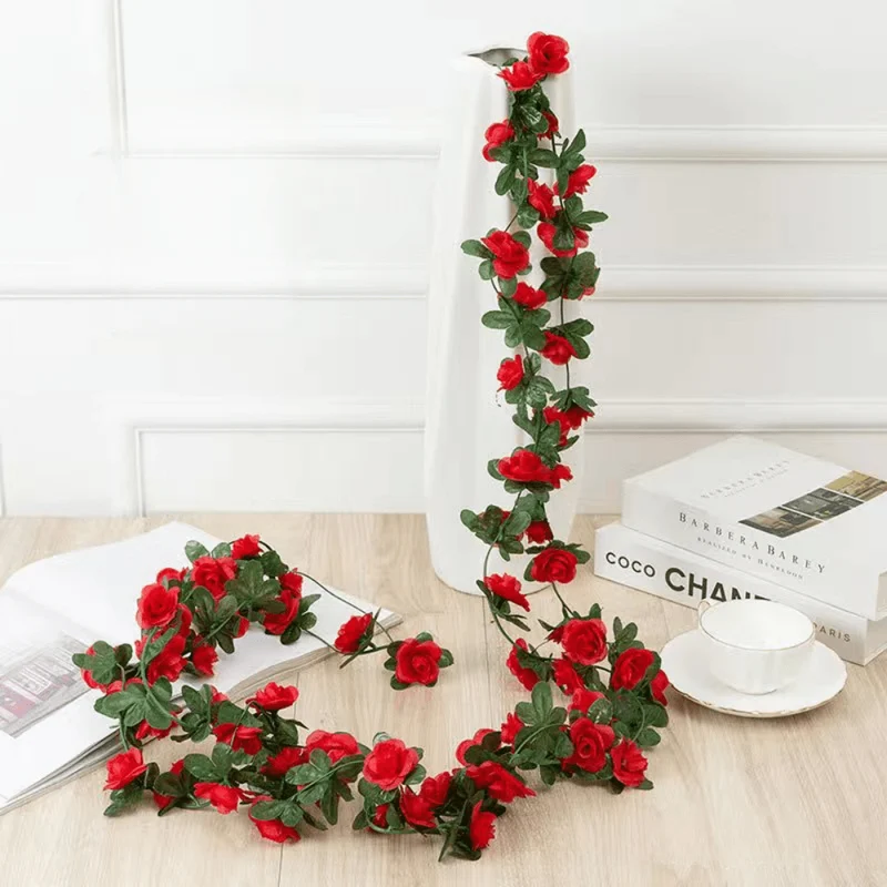 1 Stück, künstliche Blumenranke, 45 Pfingstrosen, Weihnachtsdekoration, Hochzeitsdeko, Kunstblumen, Schlafzimmerdekoration, Wandkranz, botanischer Feiertag, Frühling, Herbst, Gartenbogen, DIY, Kunstpflanzenranken, Muttertagsdekoration