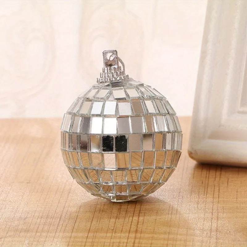 1 Stück, Glasspiegel, reflektierende Discokugel, Weihnachtskugel, Bar, Fotografie-Requisiten, Hochzeit, Backen, Kuchendekoration, Dekoration