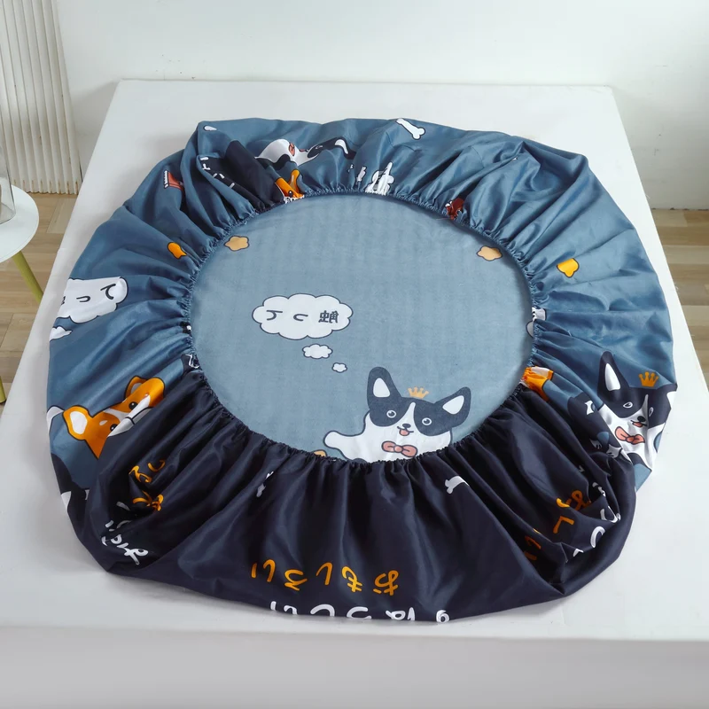 1 Stück Spannbettlaken mit Cartoon-Hunde-Aufdruck (ohne Kissenbezug), weicher, bequemer Matratzenschoner, für Schlafzimmer, Gästezimmer, mit tiefer Tasche, nur Spannbettlaken