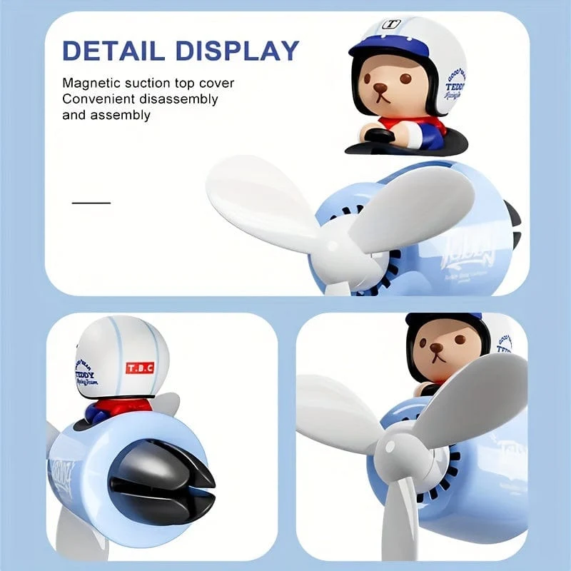 1 Stück Bär Pilot Design Auto Lufterfrischer, Auto Innenzubehör, Auto Air Vent Aroma Diffusor Clip, Auto Air Vent Dekoration Clip