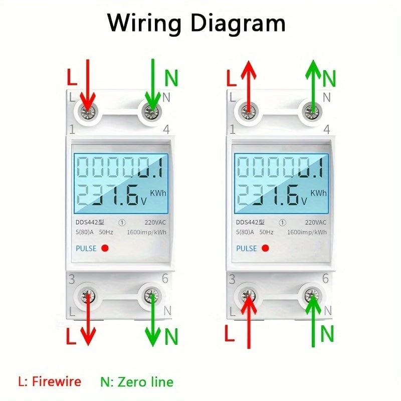 Haushaltsstromzähler, LCD-Stromzähler, einphasig, 220 V, Mini-Wattstundenzähler, Schienentyp, Klimaanlage, Stromzähler, intelligente digitale Anzeigemessung