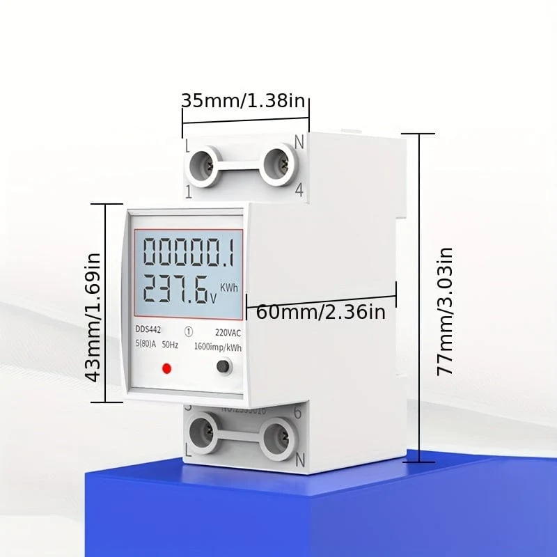 Haushaltsstromzähler, LCD-Stromzähler, einphasig, 220 V, Mini-Wattstundenzähler, Schienentyp, Klimaanlage, Stromzähler, intelligente digitale Anzeigemessung