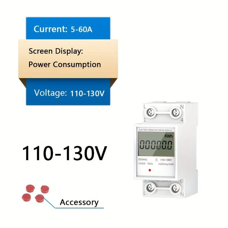Haushaltsstromzähler, LCD-Stromzähler, einphasig, 220 V, Mini-Wattstundenzähler, Schienentyp, Klimaanlage, Stromzähler, intelligente digitale Anzeigemessung