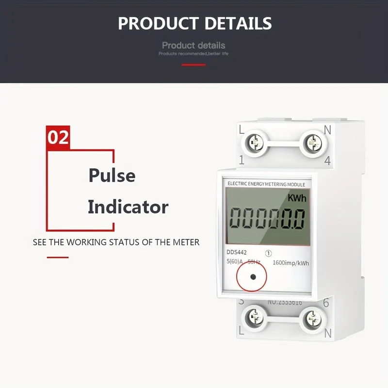 Haushaltsstromzähler, LCD-Stromzähler, einphasig, 220 V, Mini-Wattstundenzähler, Schienentyp, Klimaanlage, Stromzähler, intelligente digitale Anzeigemessung