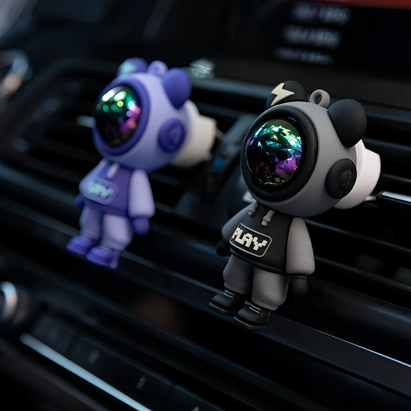 1 Stück/4 Stück Auto-Lufterfrischer im Astronauten-Blitzbär-Design, Aromatherapie-Diffusor-Clip für Auto-Lüftungsschlitze, Dekorationsclip für Auto-Luftauslässe, Auto-Innendekorationszubehör