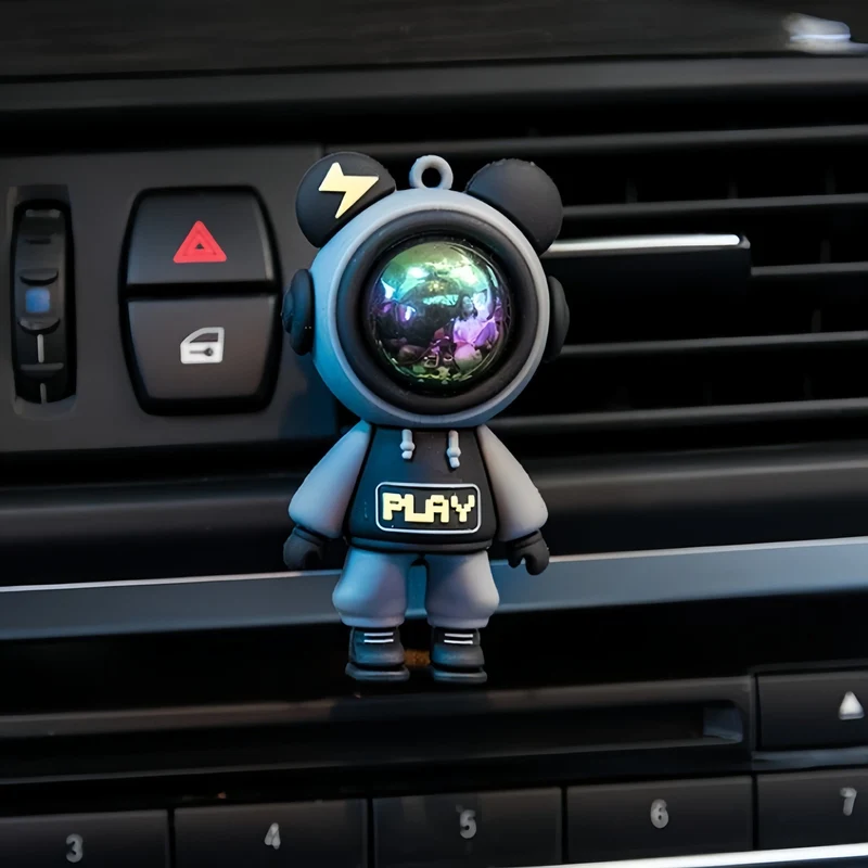 1 Stück/4 Stück Auto-Lufterfrischer im Astronauten-Blitzbär-Design, Aromatherapie-Diffusor-Clip für Auto-Lüftungsschlitze, Dekorationsclip für Auto-Luftauslässe, Auto-Innendekorationszubehör