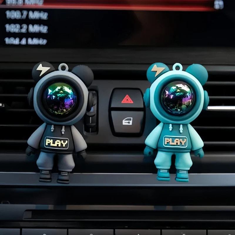 1 Stück/4 Stück Auto-Lufterfrischer im Astronauten-Blitzbär-Design, Aromatherapie-Diffusor-Clip für Auto-Lüftungsschlitze, Dekorationsclip für Auto-Luftauslässe, Auto-Innendekorationszubehör