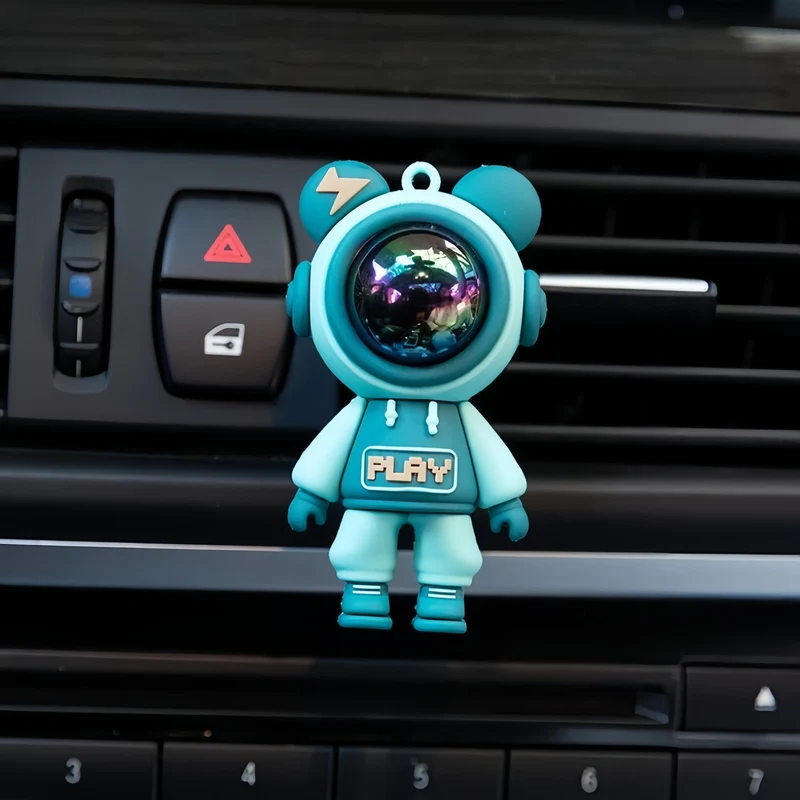 1 Stück/4 Stück Auto-Lufterfrischer im Astronauten-Blitzbär-Design, Aromatherapie-Diffusor-Clip für Auto-Lüftungsschlitze, Dekorationsclip für Auto-Luftauslässe, Auto-Innendekorationszubehör