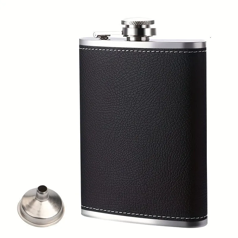 1 Stück, 8 ml Flachmann, Schnapsflasche aus Edelstahl, tragbare Trinkflasche, für Scotch, Bourbon, Whisky, Cognac, Wodka, Gin, Tequila, Schnaps, Reisezubehör, Küchenartikel für Zuhause, einzigartige Geschenke für Männer, Vatertagsgeschenke