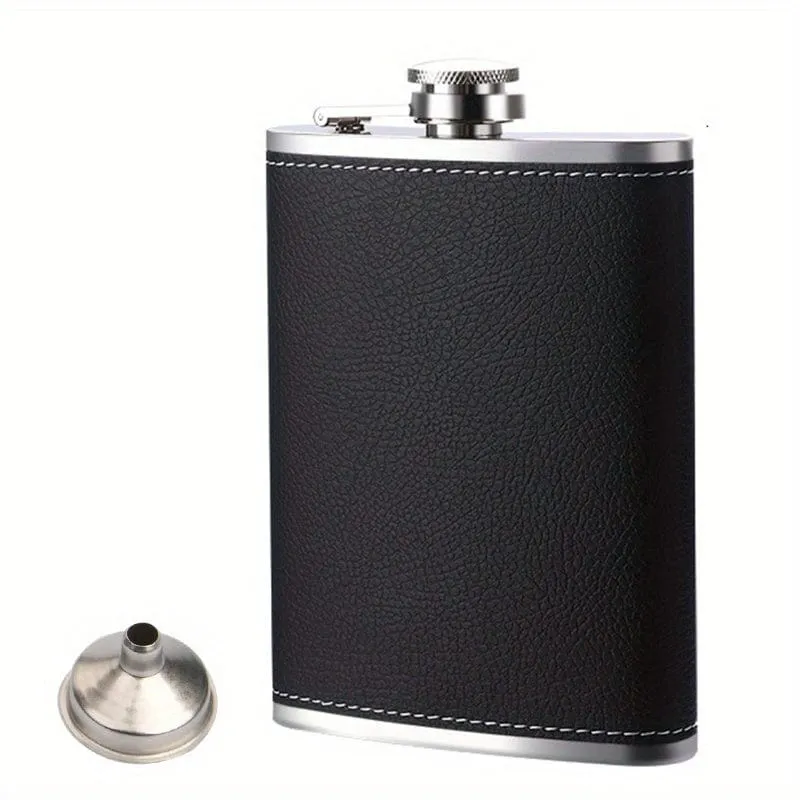 1 Stück, 8 ml Flachmann, Schnapsflasche aus Edelstahl, tragbare Trinkflasche, für Scotch, Bourbon, Whisky, Cognac, Wodka, Gin, Tequila, Schnaps, Reisezubehör, Küchenartikel für Zuhause, einzigartige Geschenke für Männer, Vatertagsgeschenke