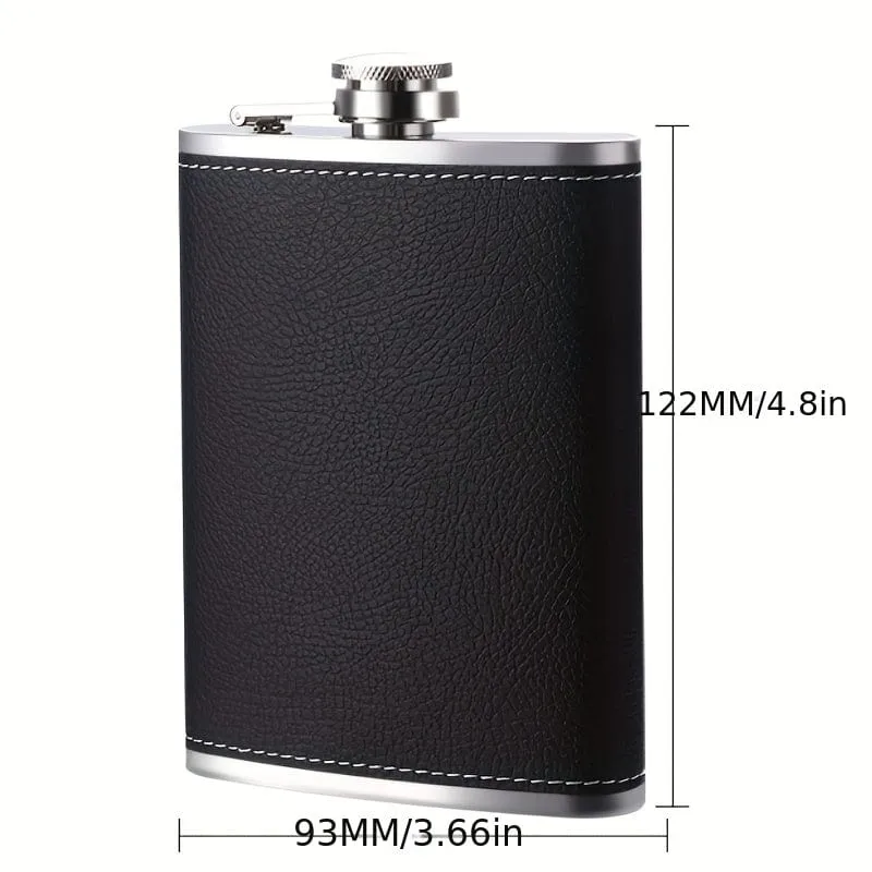 1 Stück, 8 ml Flachmann, Schnapsflasche aus Edelstahl, tragbare Trinkflasche, für Scotch, Bourbon, Whisky, Cognac, Wodka, Gin, Tequila, Schnaps, Reisezubehör, Küchenartikel für Zuhause, einzigartige Geschenke für Männer, Vatertagsgeschenke