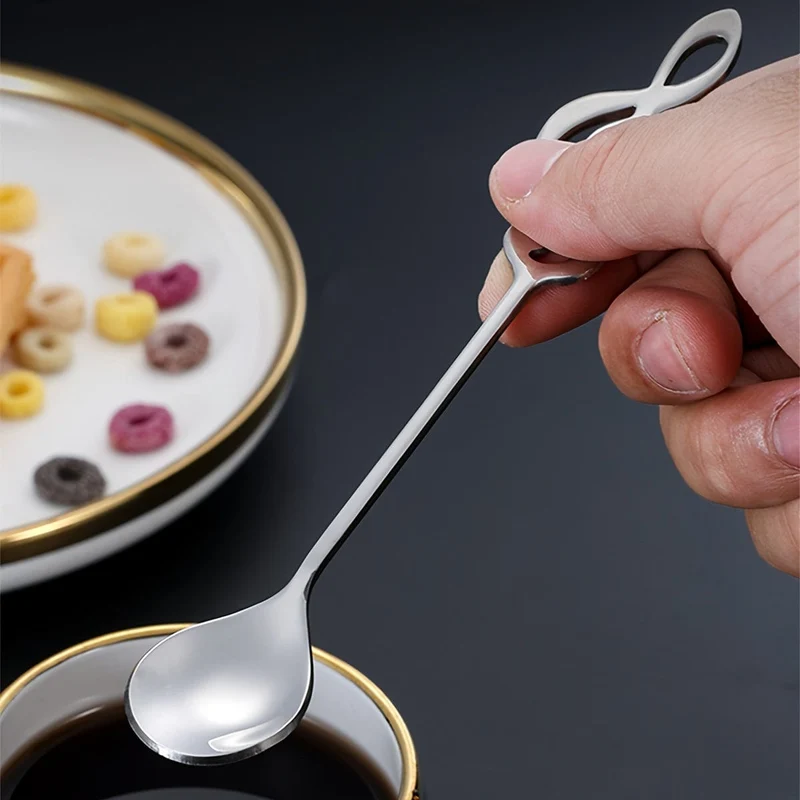 1 x Edelstahllöffel, Dessertlöffel mit kreativem Musiknoten-Design, Kaffeelöffel, Rührlöffel, für Zuhause, Wohnheim, Büro, Café, Restaurant, Hotel, Küchenbedarf, Besteckzubehör