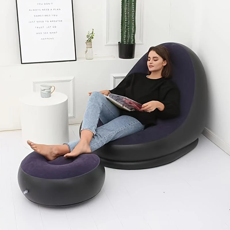 1set Aufblasbare Tragbare Faul Slip-on Sofa Farbe Boxed Moderne Casual Home Outdoor Camping Bewegliche Beflockung Sofa