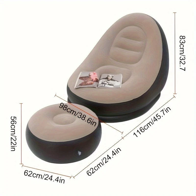 1set Aufblasbare Tragbare Faul Slip-on Sofa Farbe Boxed Moderne Casual Home Outdoor Camping Bewegliche Beflockung Sofa