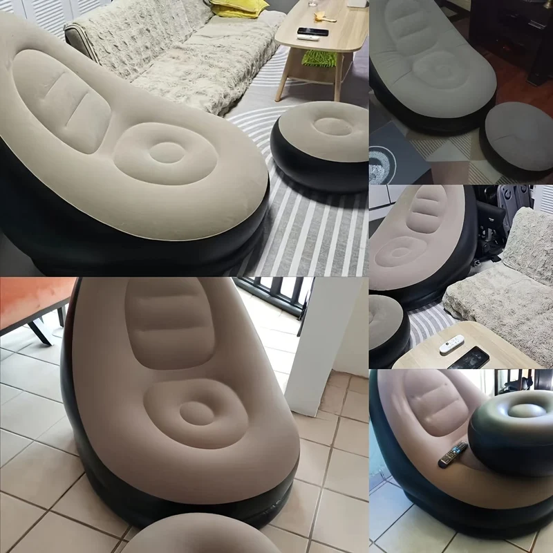 1set Aufblasbare Tragbare Faul Slip-on Sofa Farbe Boxed Moderne Casual Home Outdoor Camping Bewegliche Beflockung Sofa