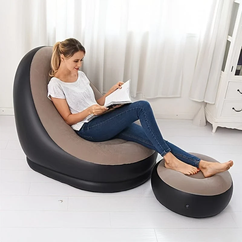 1set Aufblasbare Tragbare Faul Slip-on Sofa Farbe Boxed Moderne Casual Home Outdoor Camping Bewegliche Beflockung Sofa