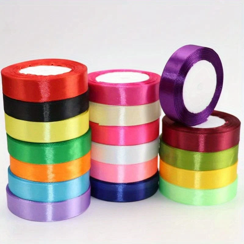 1 Rolle, 22 Meter 4 cm Seidensatinbänder, Bastelschleife, handgefertigte Geschenkverpackung, Party, Hochzeit, Weihnachtsdekoration, Bänder für Blumensträuße, Bastelbedarf, Stoff, handgefertigtes Material für Hochzeitssträuße, Geschenkverpackungsmaterialien,