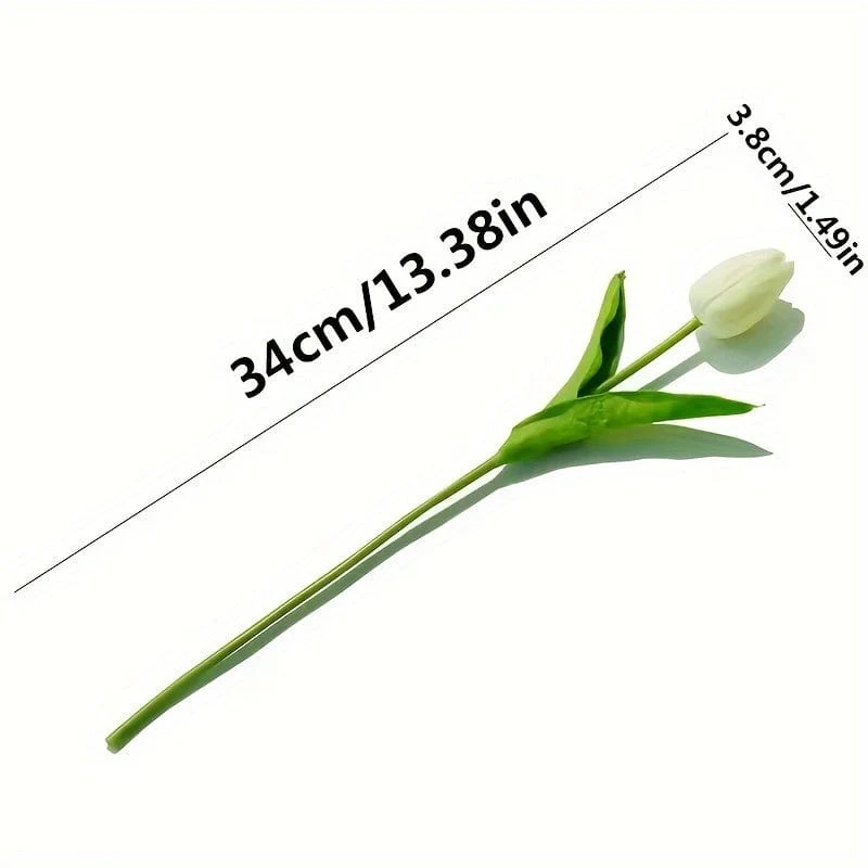 10 Stück hochwertige Kunstblumen, Tulpenstrauß mit echtem Touch, Kunstblumen für Hochzeitszimmer, Zuhause, Hotel, Party, Event-Dekoration, Frühlings- und Sommer-Heimdekor, St. Patrick's Day, Osterdekor