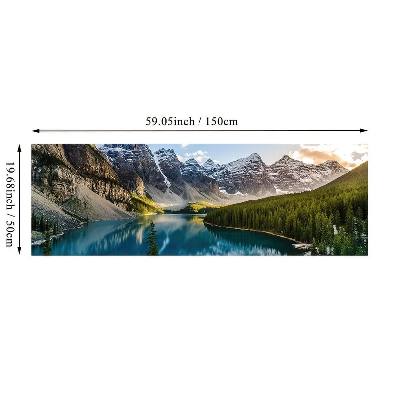 1-teiliges Leinwandgemälde, See-Wald-Berglandschaftsgemälde, Wandkunstdekor, für Wohnzimmer, Schlafzimmer, ohne Rahmen, 49.99 * 149.99 cm